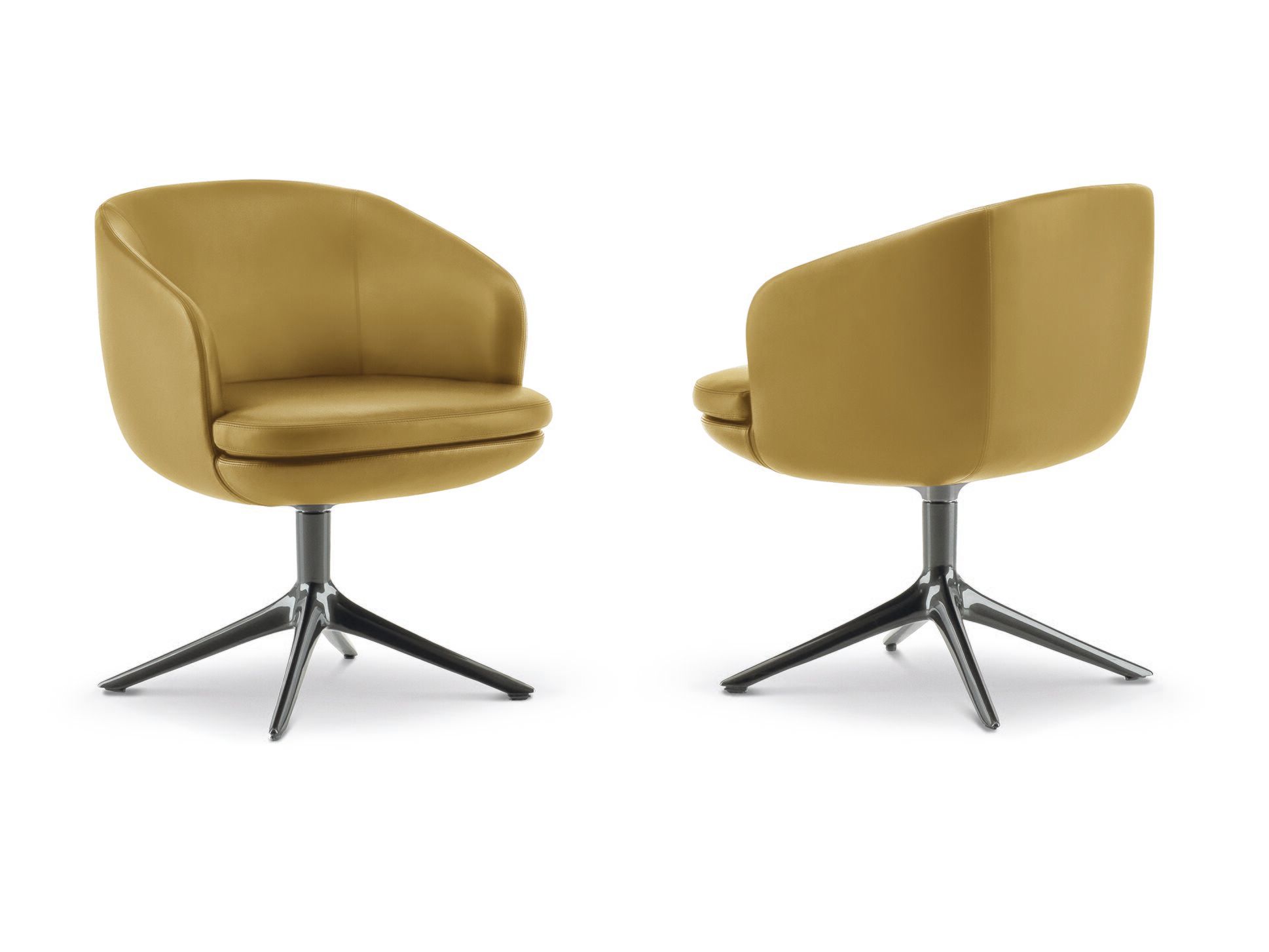 Кожаный поворотный стул с подлокотниками Minotti Рафаэль ARCH-00131186