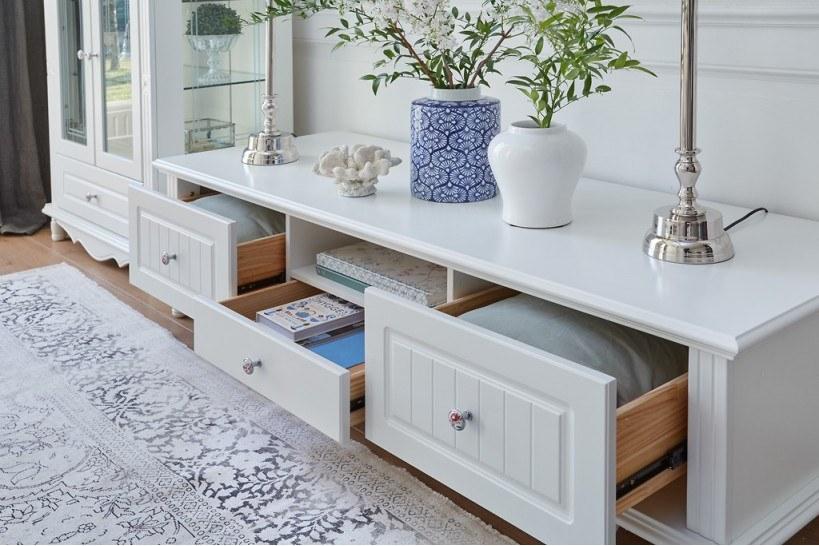 Arrediorg.it® Низкая деревянная тумба под ТВ с ящиками Princess 860 tv cabinet - Вид №1