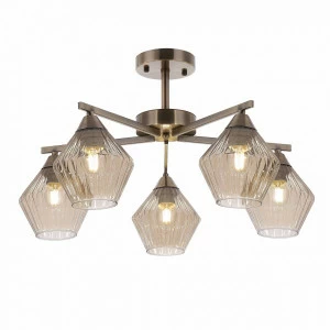 Люстра подвесная бронзовая с 5 плафонами Anika FR5048PL-05BZ FREYA MODERN 00-3956385 Бронза