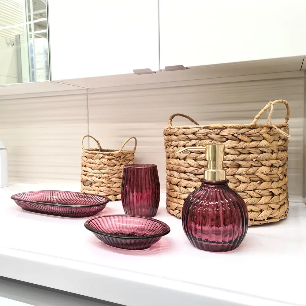 Стакан для зубных щёток Vidage Amatista стекло цвет красный STLM-2175274 - Вид №2