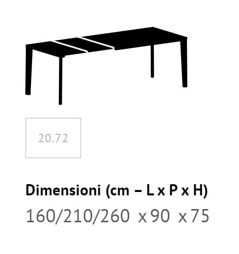 Выдвижной металлический и меламиновый обеденный стол Bontempi Casa ECHO IN ARCH-00150158 - Вид №7