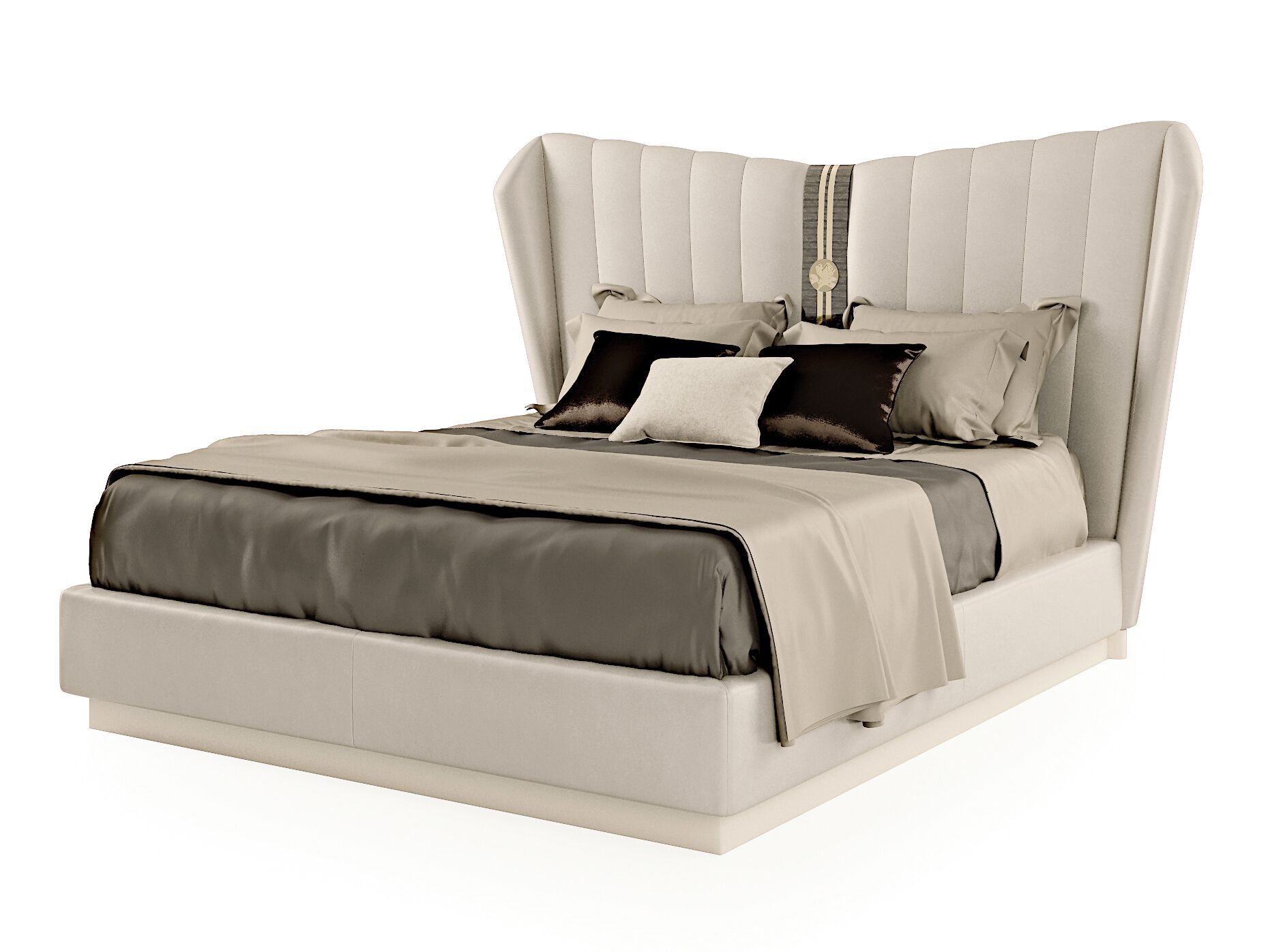 Кожаная двуспальная кровать с мягким изголовьем Bizzotto Italia Symphony-Infinity ARCH-00081588 - Вид №8