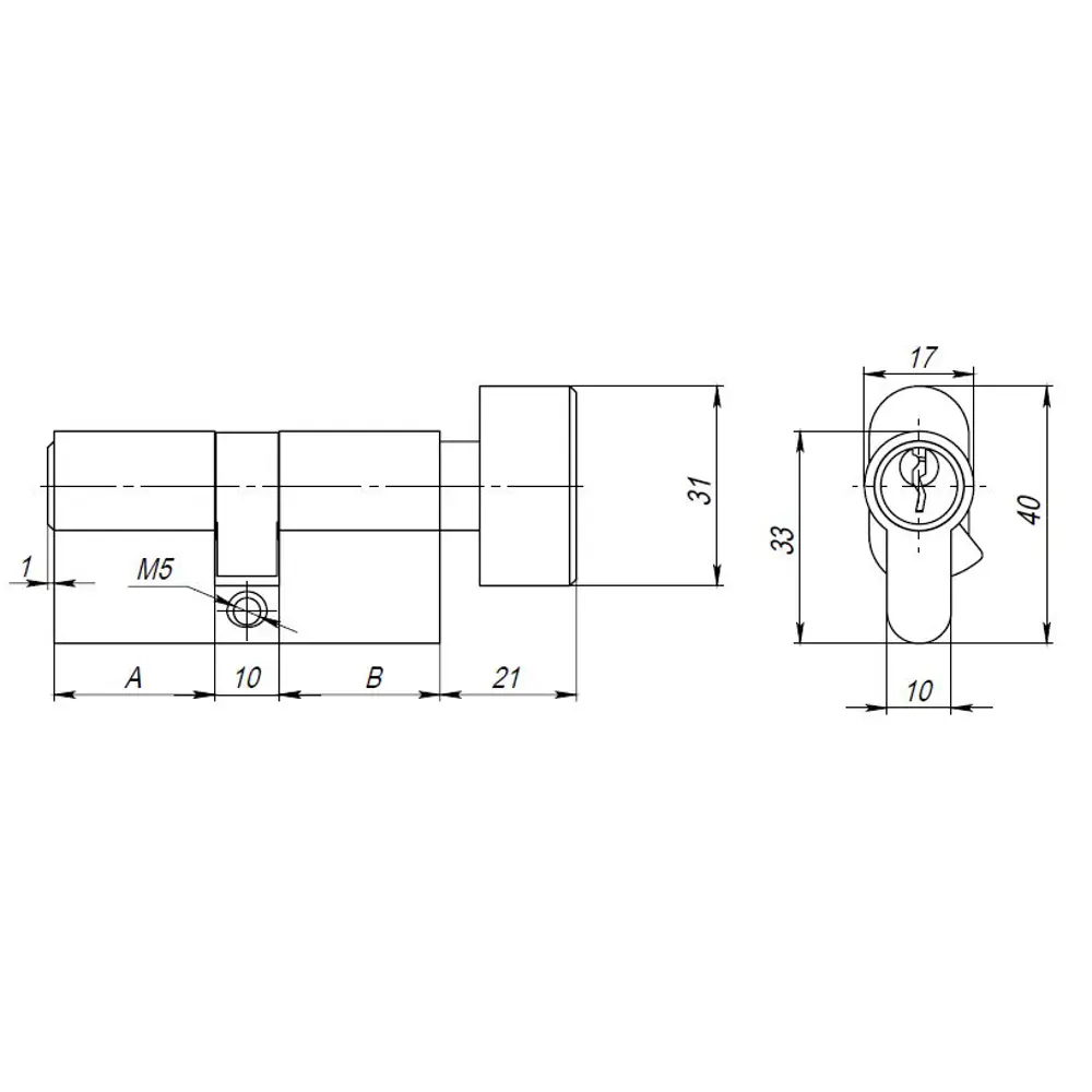 AJAX Цилиндр AX102/60 ключ-вертушка хромированный для входных дверей 83738358 STLM-0044089 - Вид №5