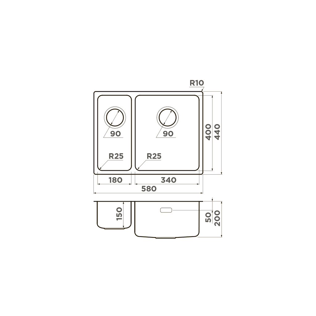 Кухонная мойка Tadzava 58-2-U/I IN-R OMOIKIRI 4993773 - Вид №5