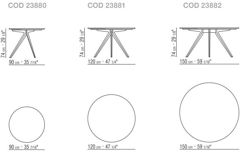 Flexform Круглый деревянный стол с основанием 3 звезды Zefiro sun-id-1351937 - Вид №2