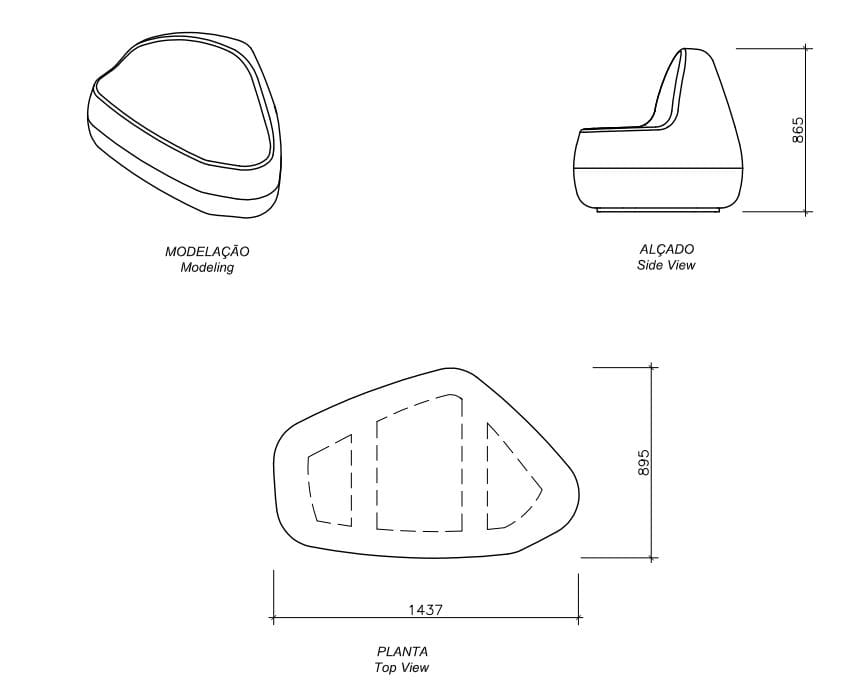 Изогнутая бетонная скамья со спинкой amop Matadi ARCH-00070769 - Вид №2