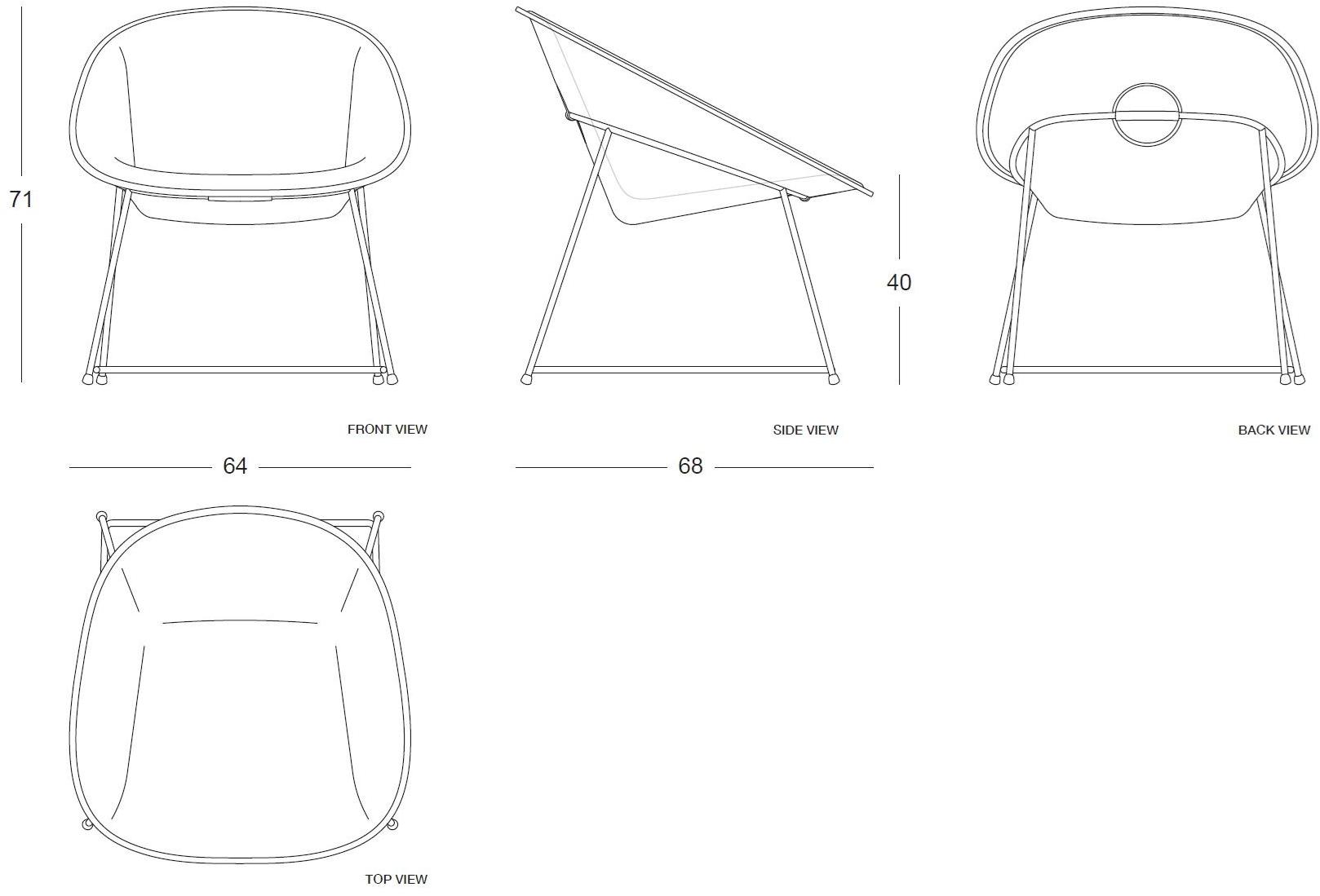 Plank Кресло для отдыха из ткани Cup 1960-12 - Вид №3