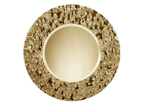 Круглое настенное зеркало с рамкой