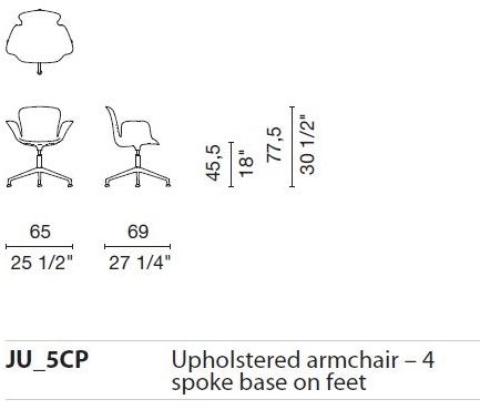Cappellini Офисное кресло на колесиках Juli sun-id-1482142 - Вид №4