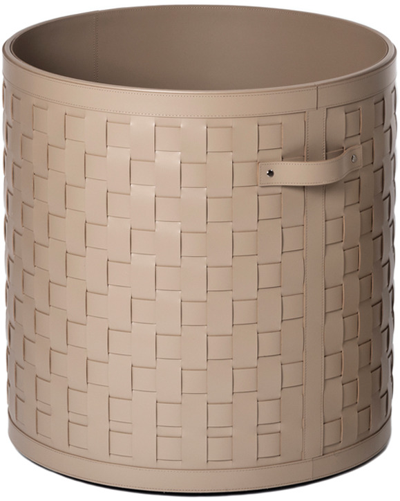 Корзина Demetra на колесиках - Ø 50XH55 см / регенерированная кожа_темно-синий