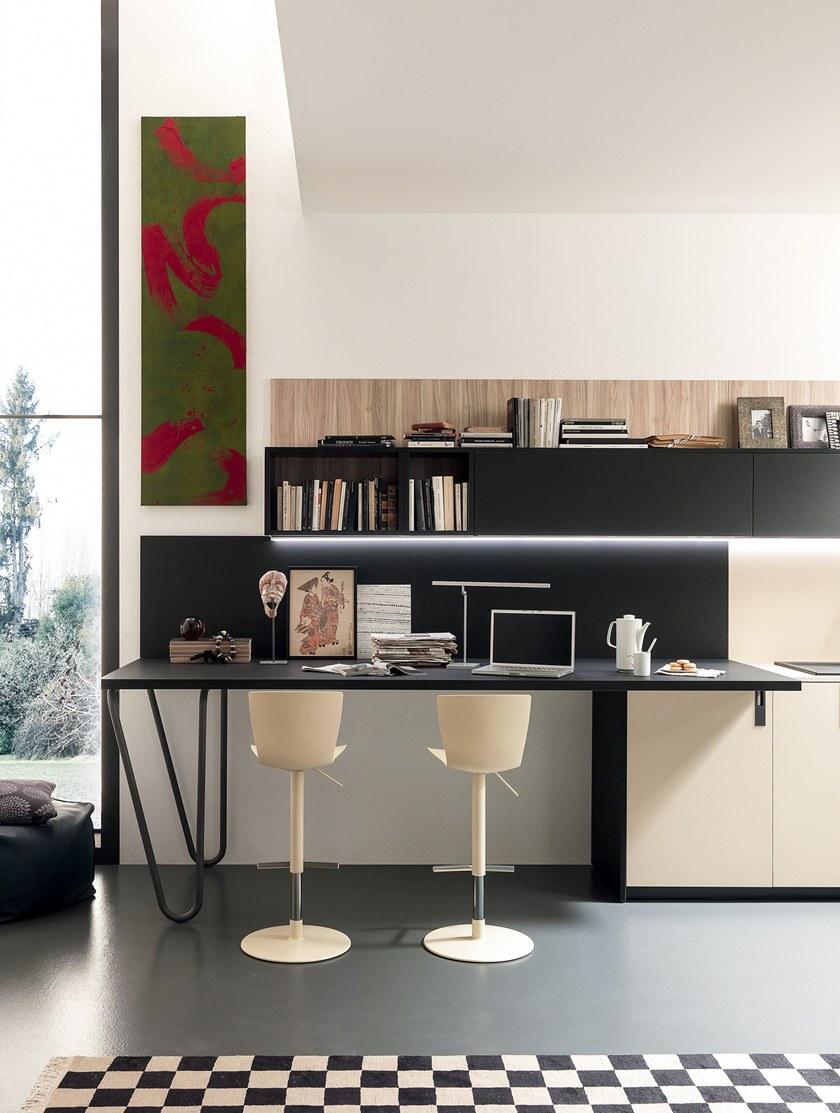 Febal Casa Линейная встроенная кухня из fenix-ntm® sun-id-1363176 - Вид №4