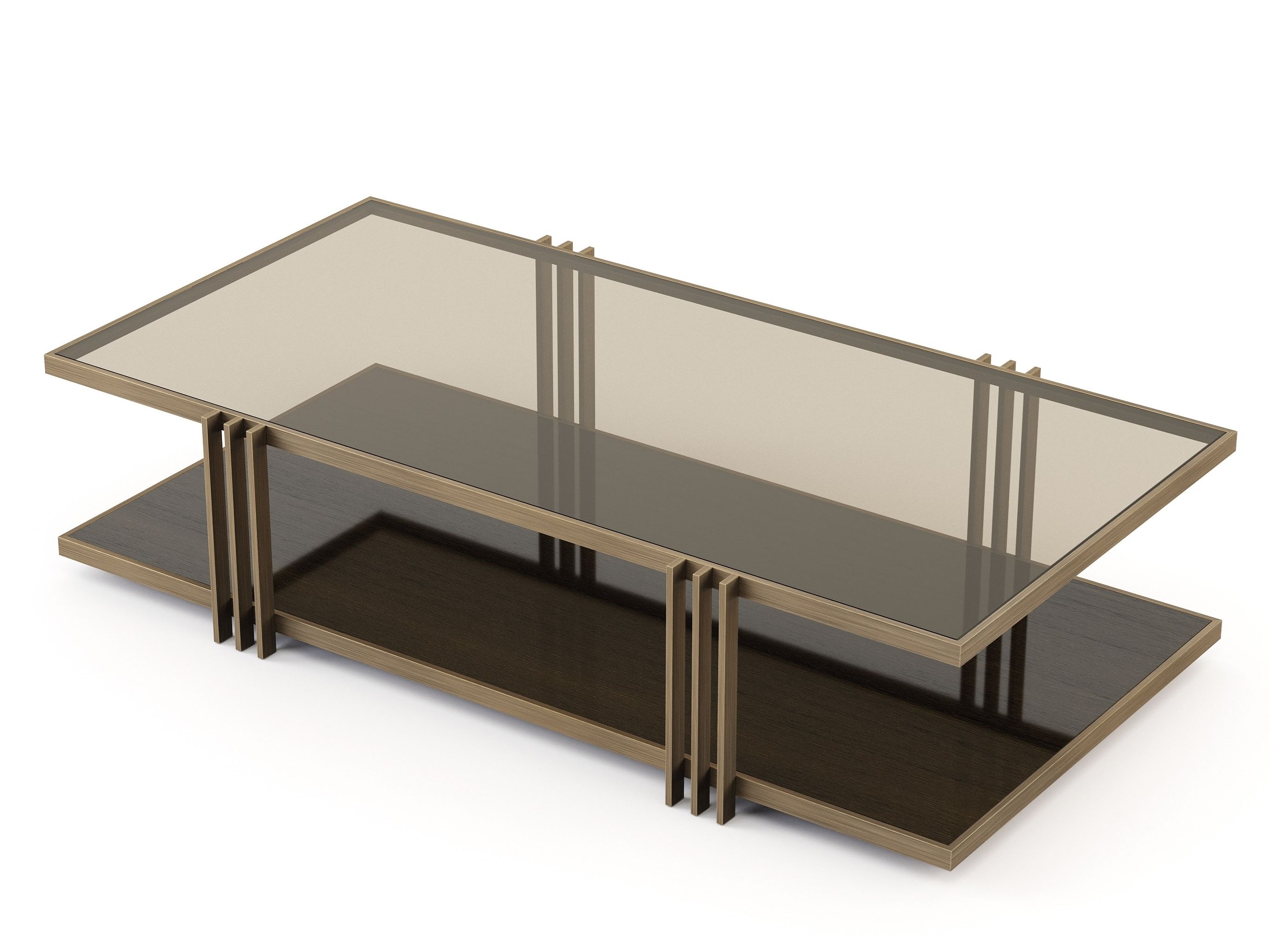 Прямоугольный низкий стол из металла и стекла Stylish Club ARCH-00135854 - Вид №2