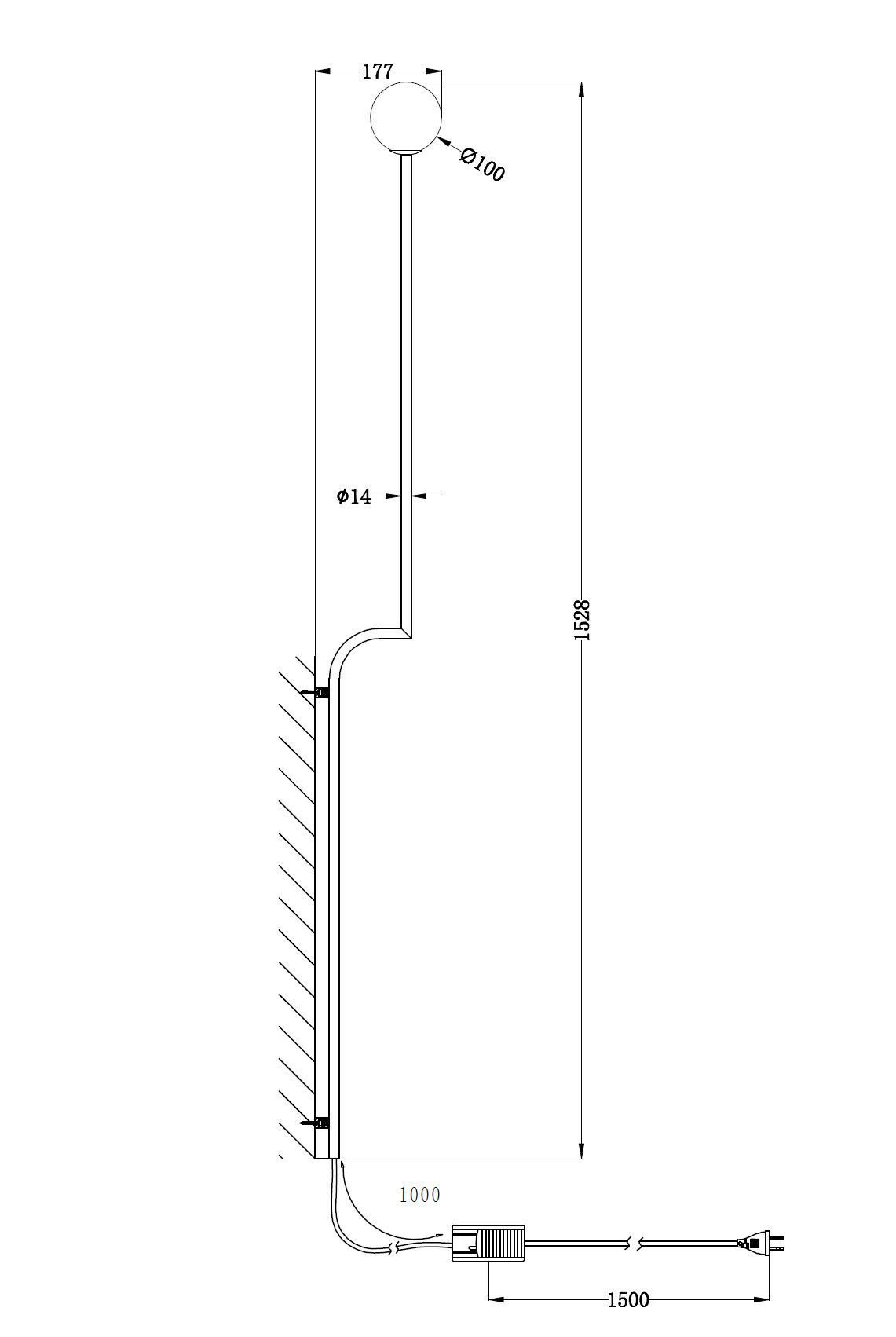 Настенный светильник из металла и опалового стекла Pholc Mobil ARCH-00108210 - Вид №2