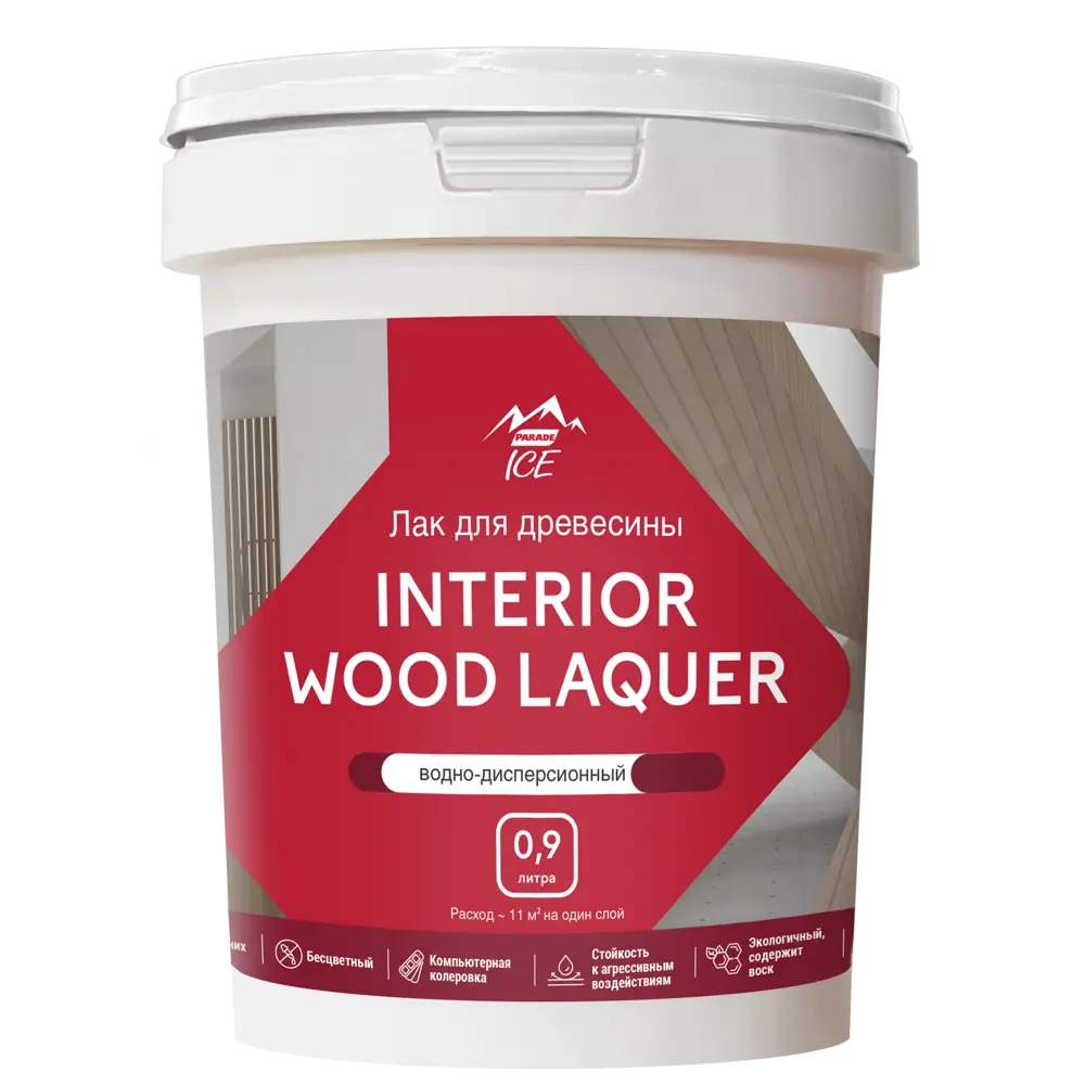 Акриловый лак для дерева Parade Interior Wood Laquer - матовый прозрачный 0,9 л 89345862 STLM-1388102 - Вид №1