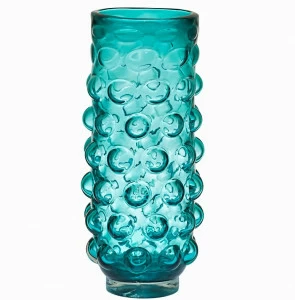 Ваза стеклянная зеленая D13H30 Green GARDA DECOR - 033955 Голубой;зеленый