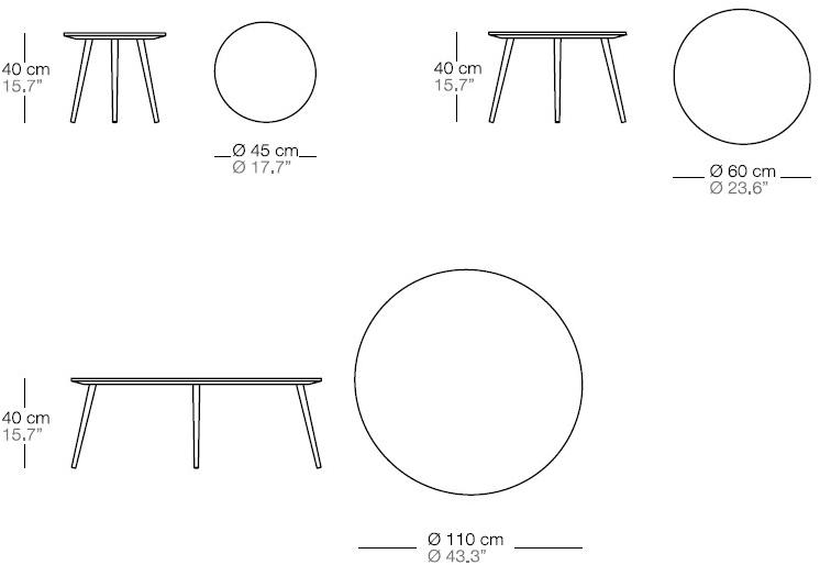 Bivaq Низкий круглый садовый столик Vint sun-id-1447635 - Вид №3