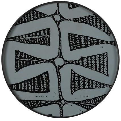 Ethnicraft Круглый поднос из дерева и стекла Wabi sabi 20460 - Вид №1