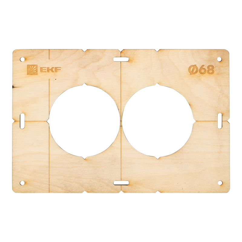 Шаблон EKF для сверления подрозетников на 2 поста диаметром 68 мм 87092974 STLM-0073175