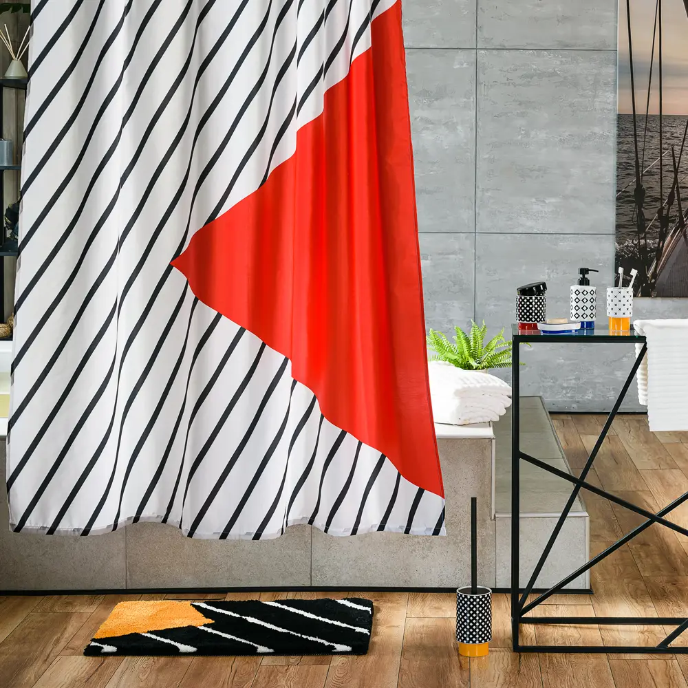 Коврик для ванной комнаты Moroshka Memphis 80х50 см цвет чёрный STLM-2009574 - Вид №8