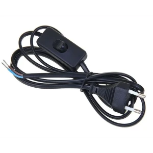 Шнур сетевой с выключателем 1.9 м цвет чёрный