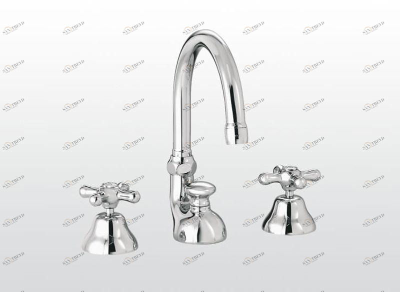 RUBINETTERIE STELLA Смеситель для раковины на 3 отверстия Roma sun-id-1351037