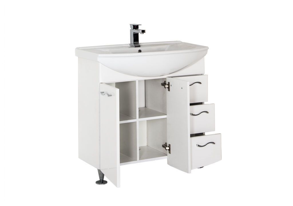 Тумба под раковину Aquanet Моника 85 белый sun-id-275395 - Вид №1