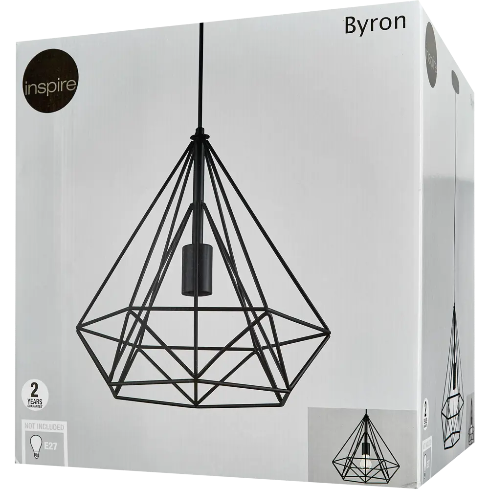 Светильник подвесной Inspire Byron 1 лампа 3 м² цвет чёрный 82042769 STLM-2182624  - Вид №6