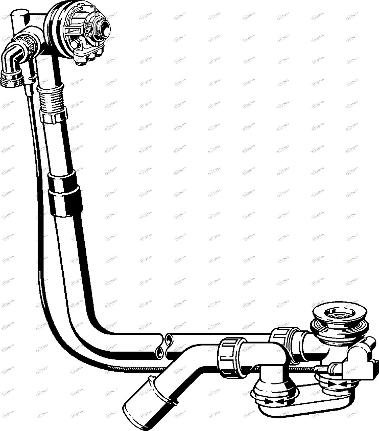 Канализационная арматура  Сифоны для ванн и душевых поддонов  Сифоны для ванн  C VIEGA 309 350 *)1) Модель 6161.42 Santreyd 