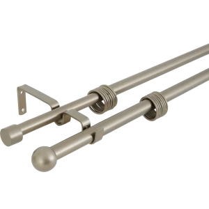 Карниз двухрядный раздвижной 160-320 см металл цвет графит