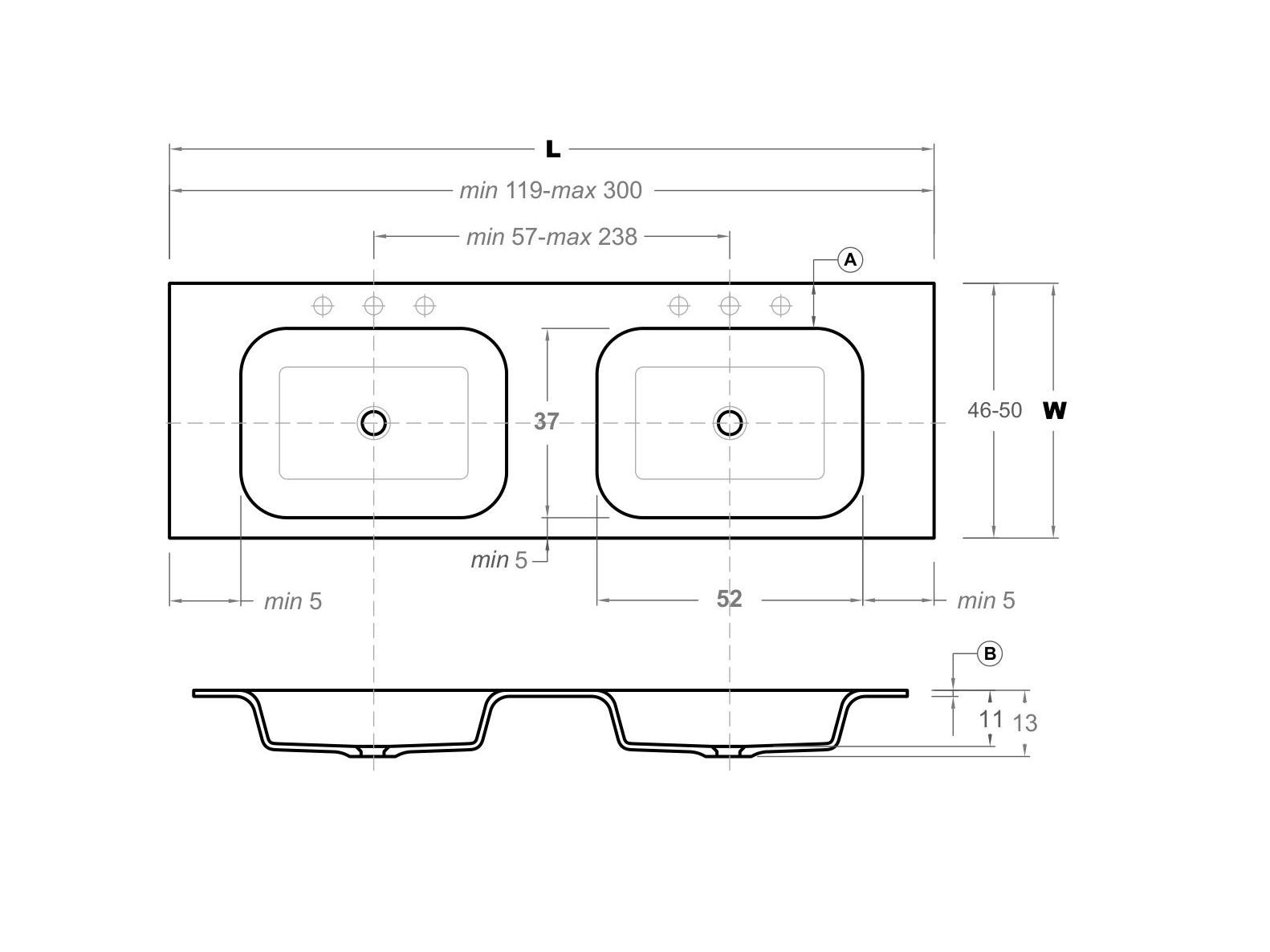 Столешница со встроенной раковиной Inbani FLOAT ARCH-00150126 - Вид №4