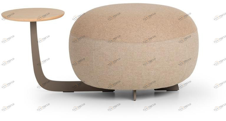 True Design Круглый мягкий пуф с полкой для журналов Code Cd80ro +cd60ro