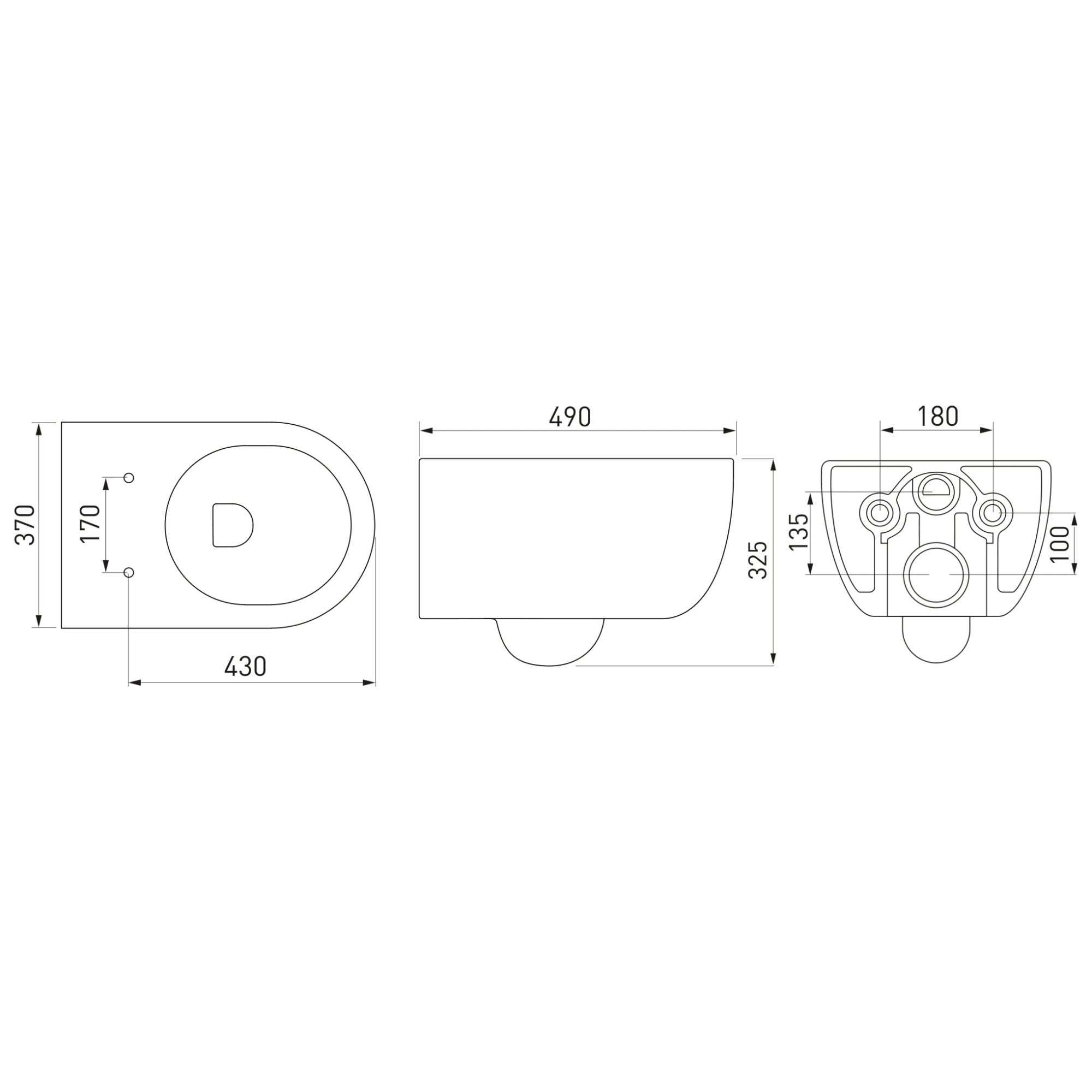 84736626 Комплект инсталляция с унитазом Black Berges с кнопкой LINX Santreyd  - Вид №9