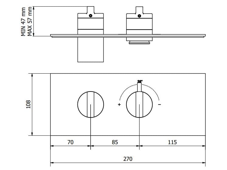 Термостатический смеситель для душа с 2 отверстиями IB Aqua ARCH-00129169 - Вид №8