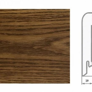 Плинтус Ashton Бристоль Шпонированный Ясень (Рельефная) 2400х83 мм.