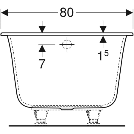 554.006.01.1 Прямоугольная ванна Geberit Soana, узкий край Geberit  - Вид №22