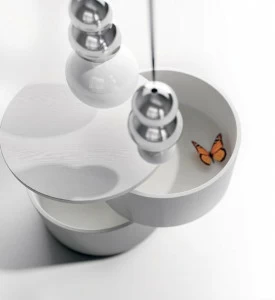 Caccaro Круглый деревянный журнальный столик с местом для хранения вещей