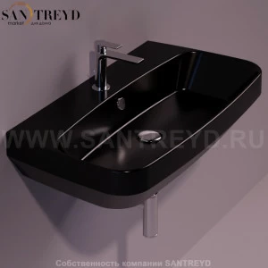 BB12NERO Подвесная раковина настенная прямоугольная Simas Baden Baden черная