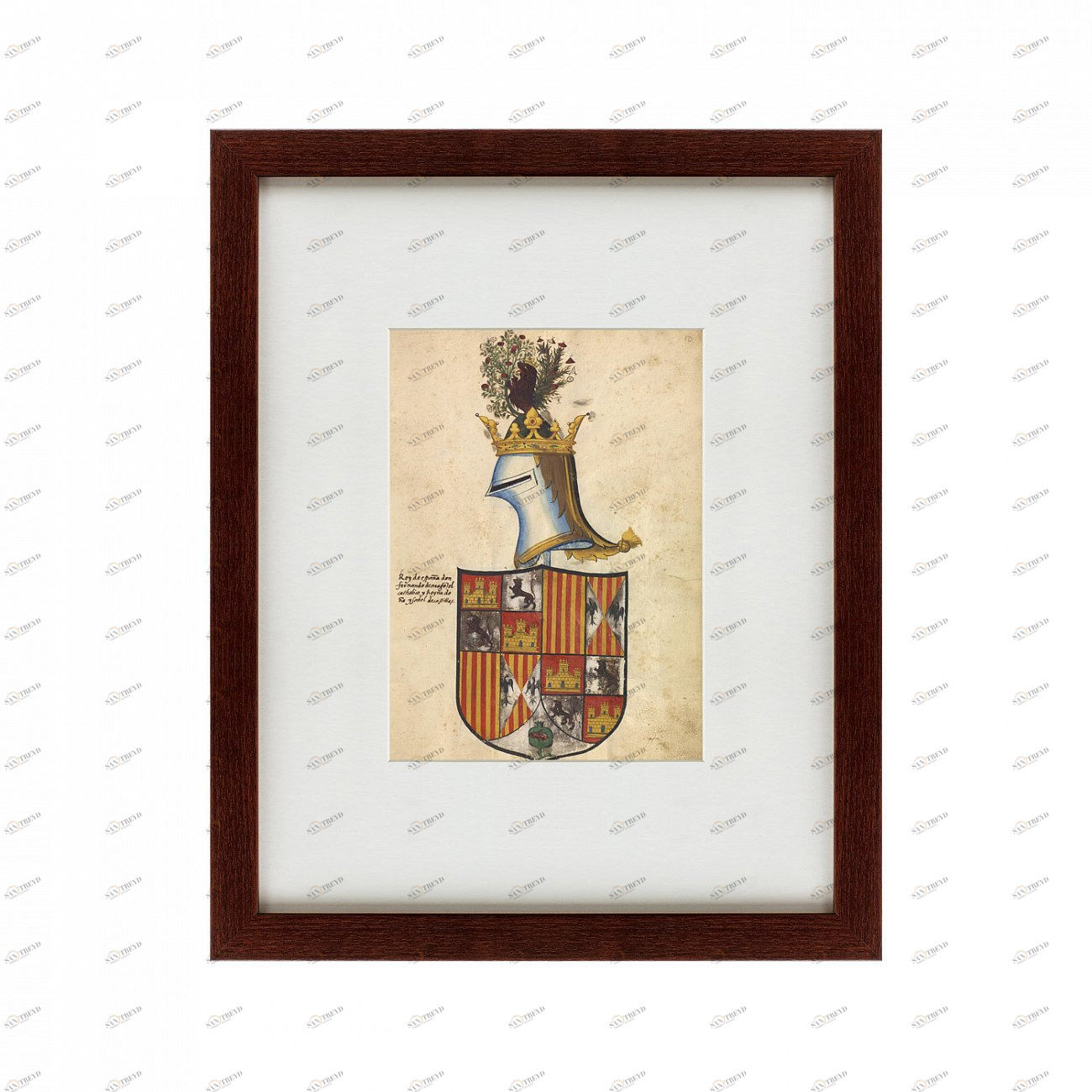 Литография на тонированной бумаге 42х52 см Nremberg №4 1539-1561 КАРТИНЫ В КВАРТИРУ  135538 Белый;коричневый;разноцветный 