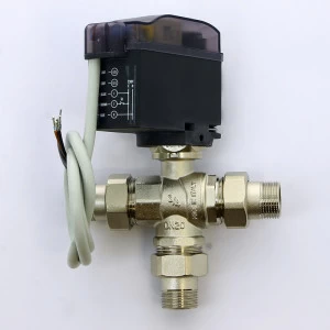 Кран шаровой с разъемными соединениями НН трехходовой MODULO COMPACT с сервоприводом EMMETI 3/4"