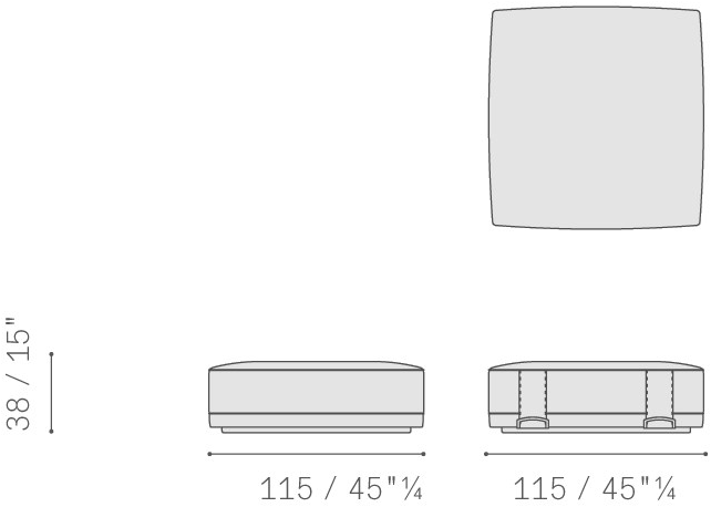 Poltrona Frau Квадратный пуф из ткани и кожи La collezione - mobili e complementi sun-id-1486823 - Вид №7