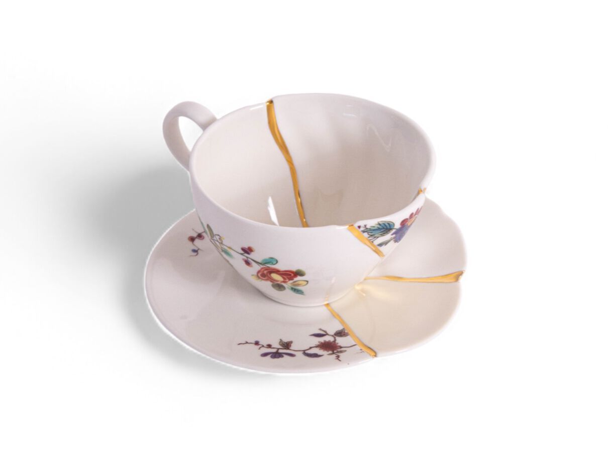 Набор фарфоровых чашек с блюдцем Seletti Kintsugi ARCH-00148691 - Вид №1