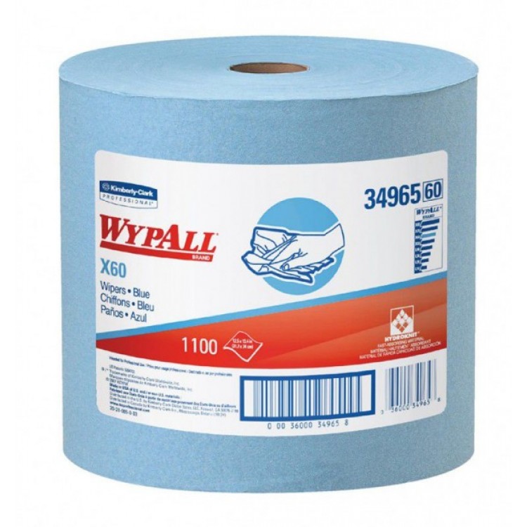 34965 Kimberly Clark Нетканый протирочный материал рулонный Kimberly-Clark WypAll X60 34965 1-слойный 1 рулон 374 м 