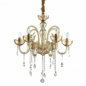 Подвесная люстра Ideal Lux Canaletto SP6 Ambra IDEAL LUX ДИЗАЙНЕРСКИЕ, CANALETTO AMBRA 057277 Желтый