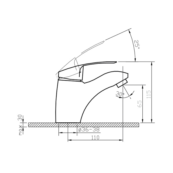 40-04L Jamaica  Смеситель для умывальника  ARGO kran 4004ljamaica - Вид №1