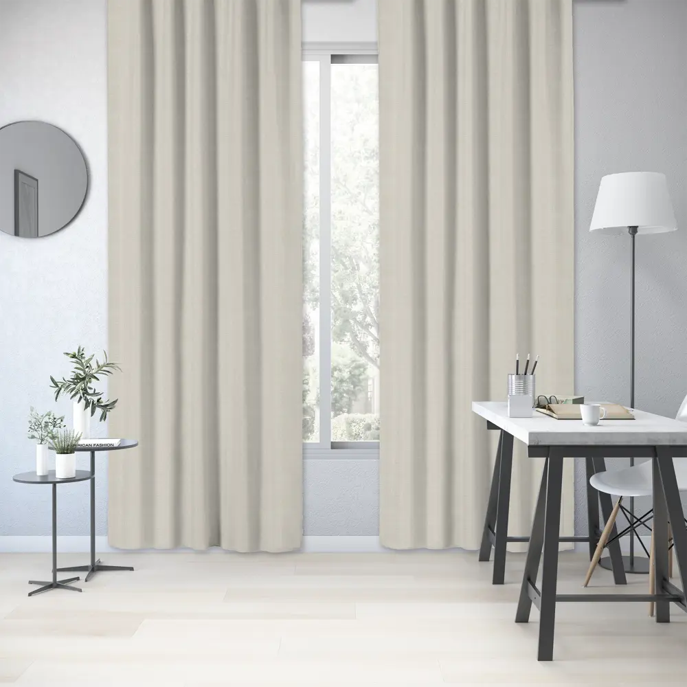 Штора на ленте Inspire Lerata 160x280 см цвет кремовый 83562038 STLM-2063449  - Вид №5