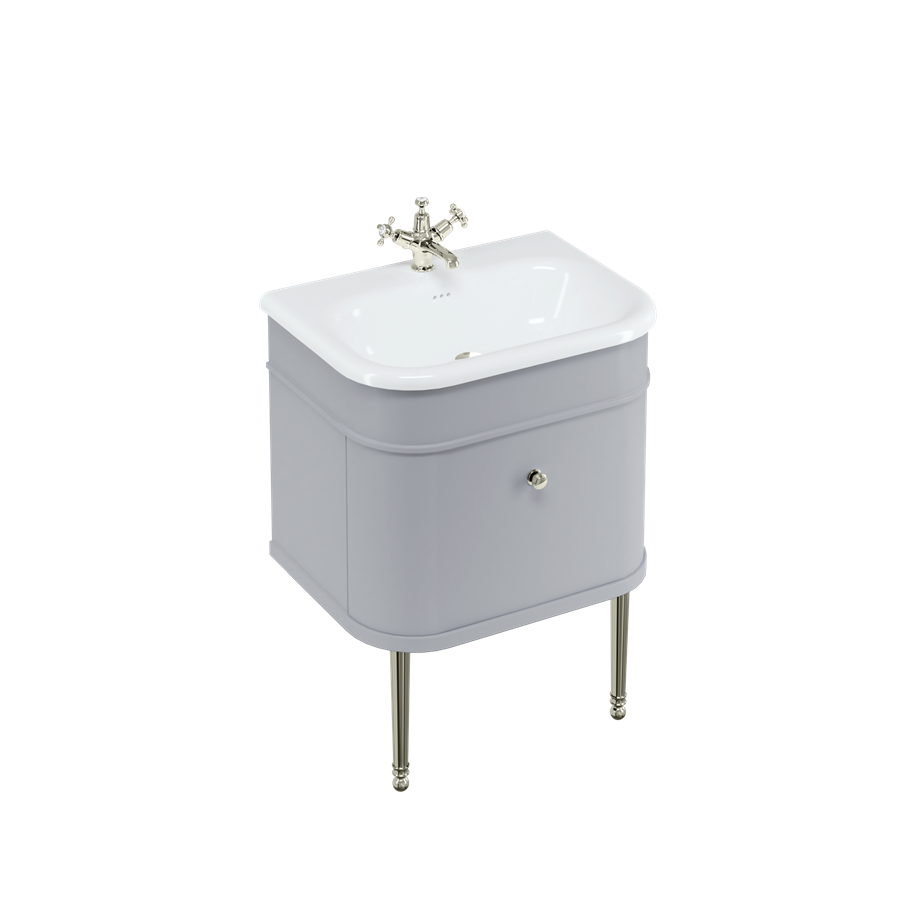 Burlington Chalfont Chalfont 650мм Тумбочка с одним выдвижным ящиком - Классический серый без ног (настенный) CH65G  - Вид №3