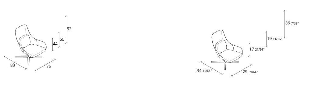 Вращающееся кресло с кожаными спицами Alias Виолон ARCH-00137350 - Вид №2