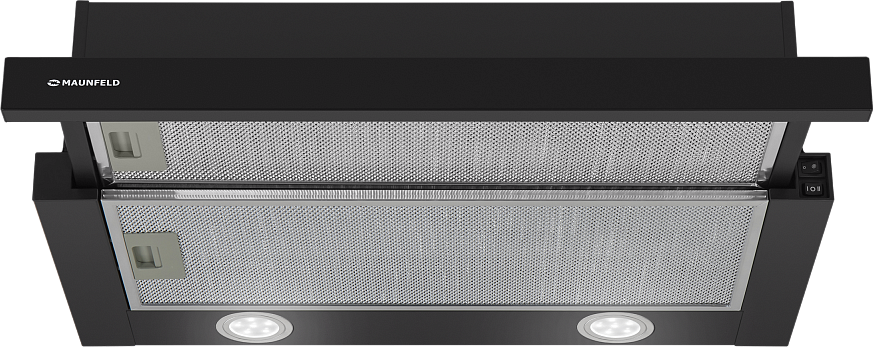 VS LIGHT 50 BLACK Вытяжка vs light 50 черный/ • тип: встраиваемая • цвет: черный • управление: колыбельное • ширина, мм: 500 • полная потребляемая мощность, вт: 140• количество скоростей: 2 • максимальная производительность, м3/ч: 480• диаметр воздуховода Santreyd  - Вид №2