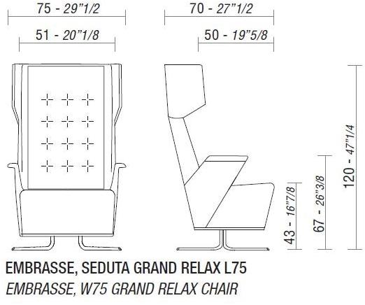 ESTEL GROUP Кресло с подголовником из ткани с высокой спинкой Embrasse sun-id-1474090 - Вид №2
