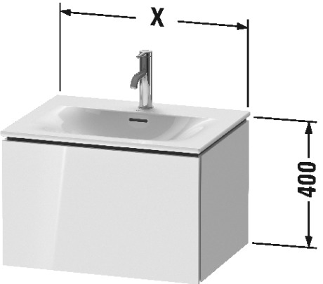 LC613505353 Тумбочка подвесная L-Cube #LC6135 620 x 481 мм Каштан темный, декор Duravit - Вид №2